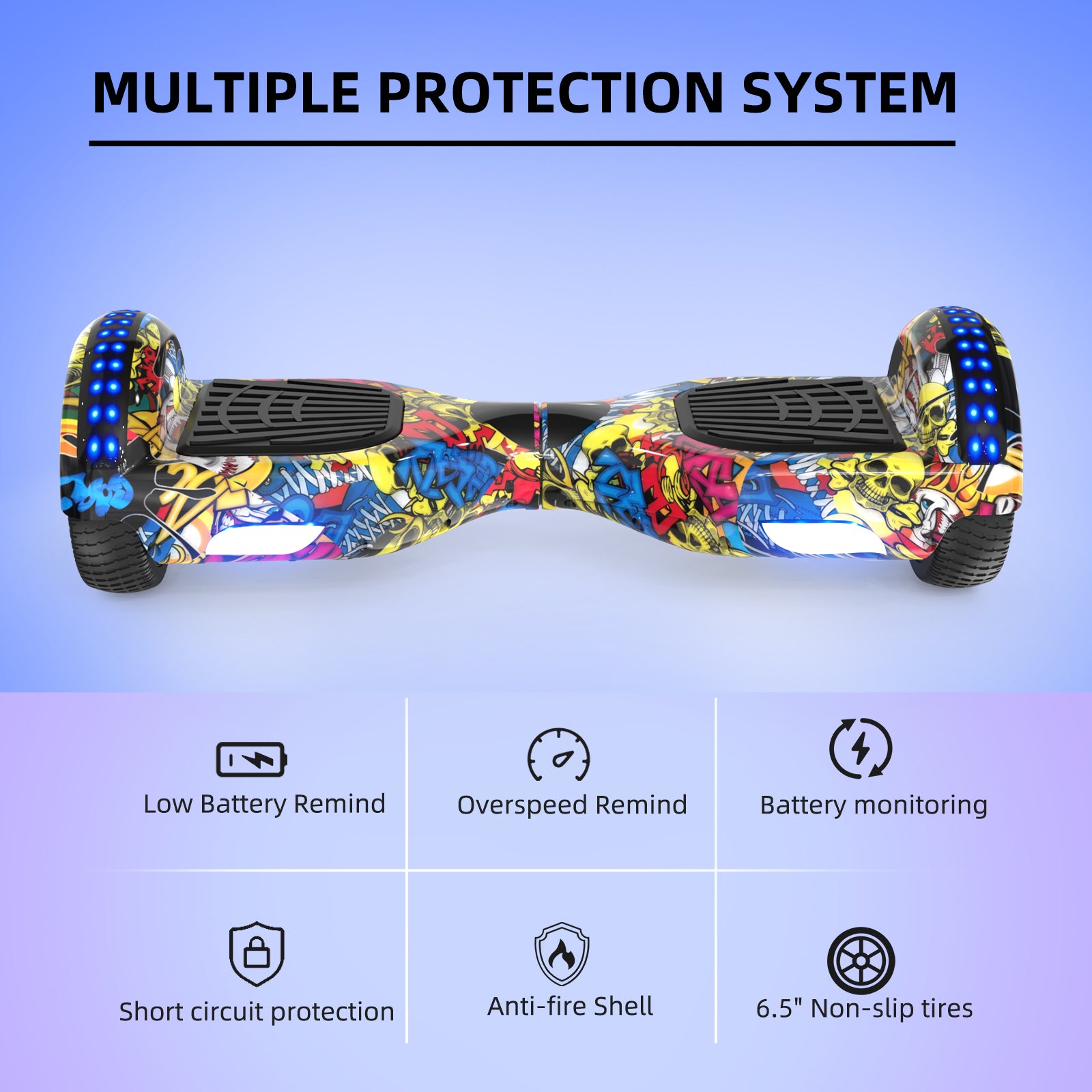 RCB JD6 Hoverboards 6.5 Inch Skateboard Children(Comes with five-color LED lights)