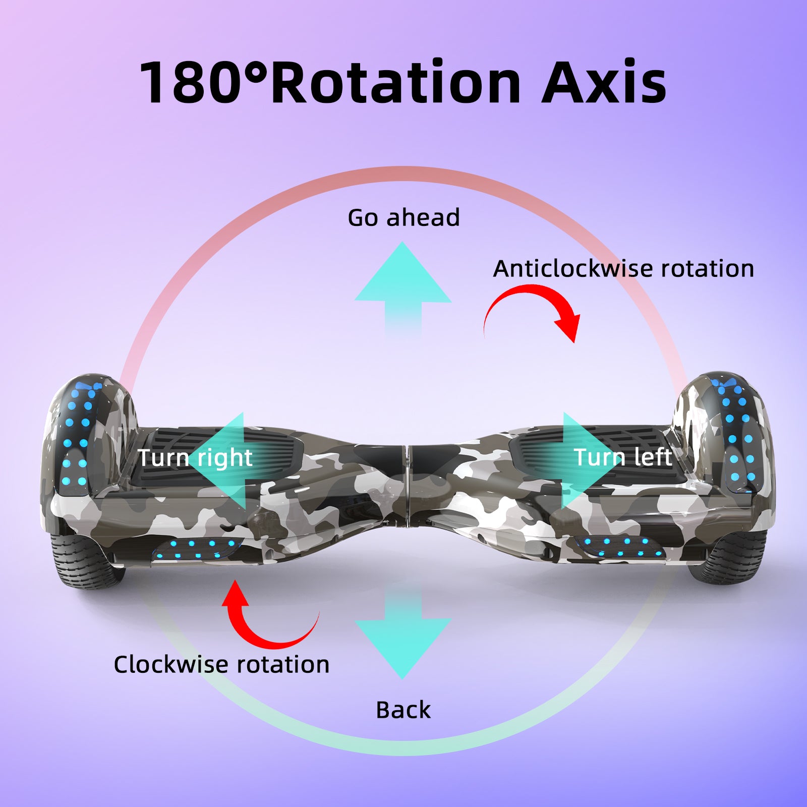 RCB JD6 Hoverboards 6.5 Inch Skateboard Children(Comes with five-color LED lights)