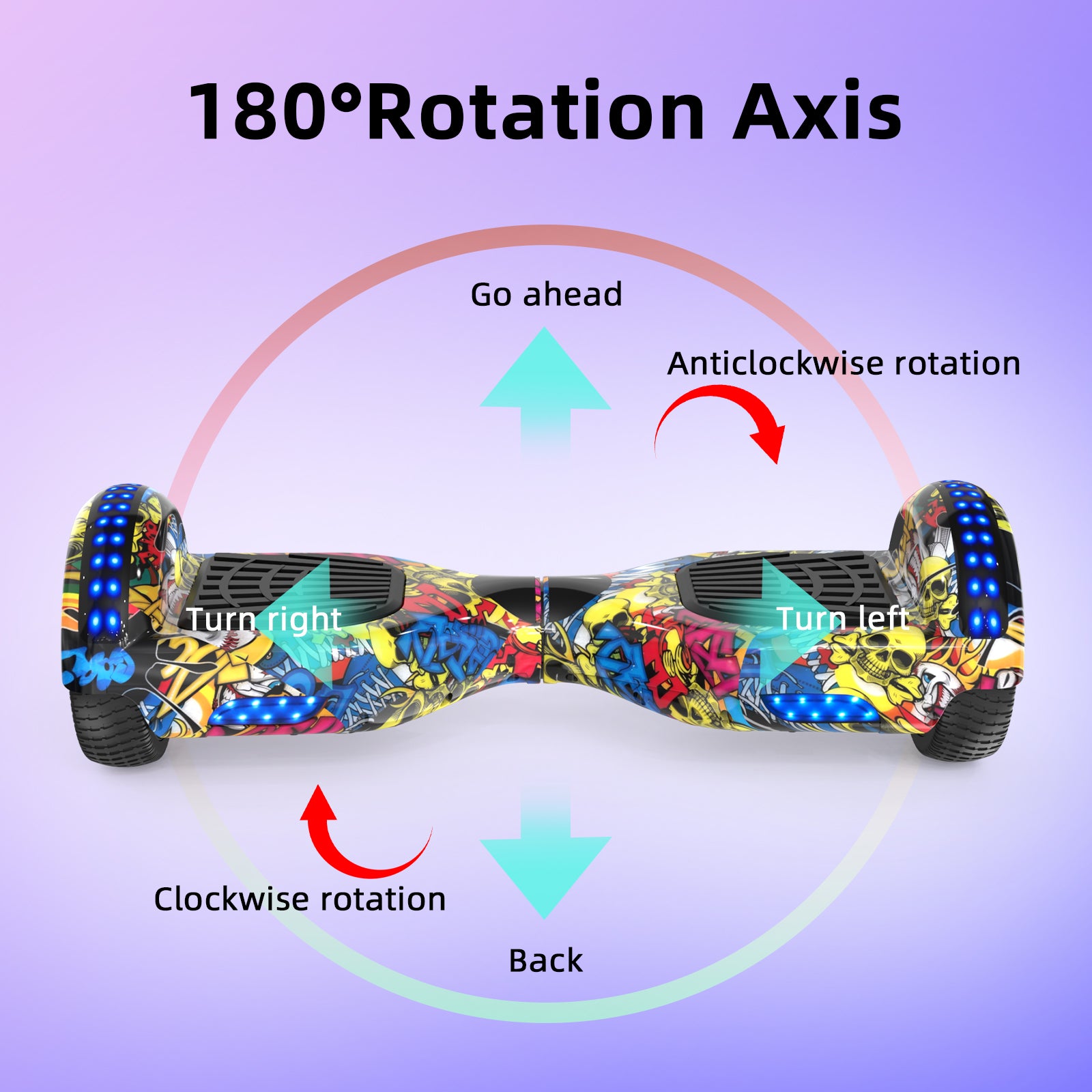 RCB JD6 Hoverboards 6.5 Inch Skateboard Children（Comes with five-color LED lights）