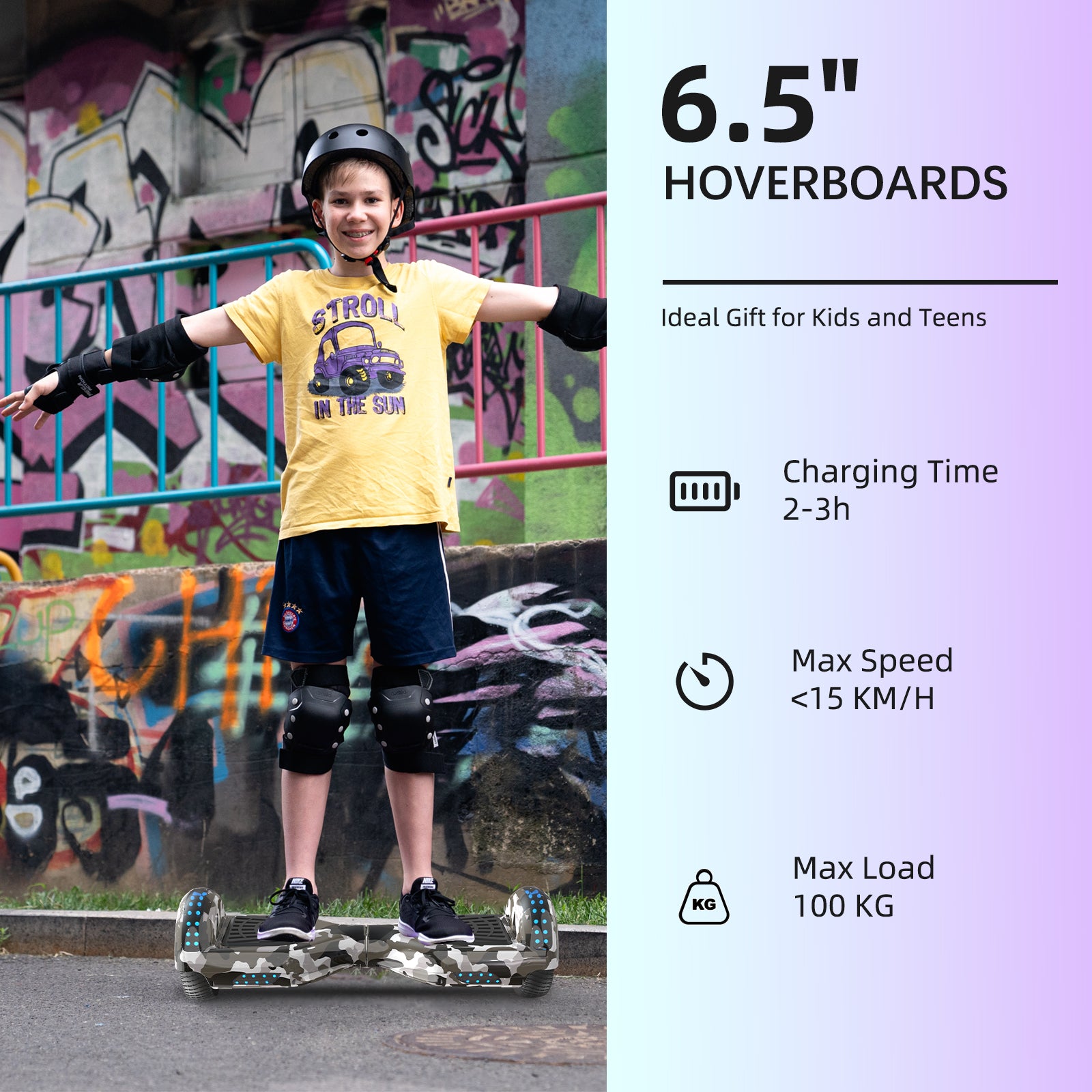 RCB JD6 Hoverboards 6.5 Inch Skateboard Children（Comes with five-color LED lights）